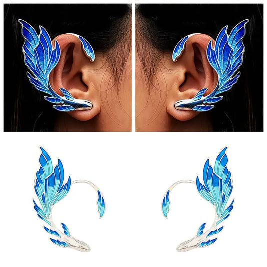Patra Falcon Blue Wings Elf Cuff Cartilage Earrings