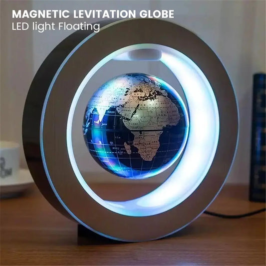 Agean Blue Floating Earth Globe Magnetic LED  Desk Lamp