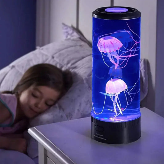 Blue Fancy LED Table Nightstand Aquarium Jellyfish Lamp